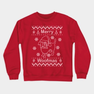 Cute Dog says Merry Woofmas on Ugly Christmas Sweaters Crewneck Sweatshirt